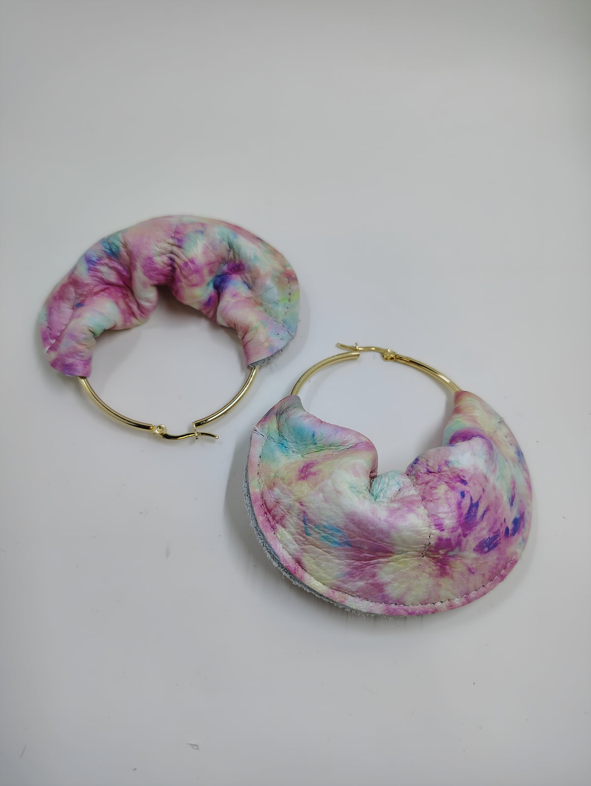 TMC Fulani assorted blush print textured Leather Hoop Earrings