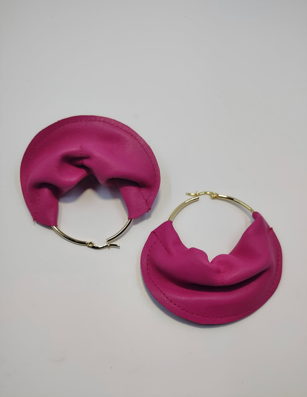 TMC Fulani Leather Hoop Earrings